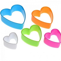 Набор форм для печенья 5 шт "Сердце", цвет МИКС
