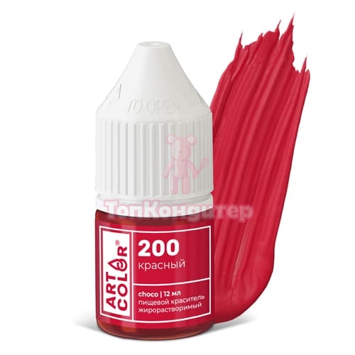 Гелевый жирорастворимый краситель "Art Color Choco" 200 красный, 12 мл