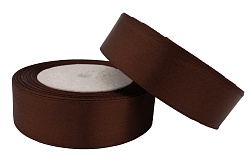 Лента атласная 2,5 см Коричневый  23 м